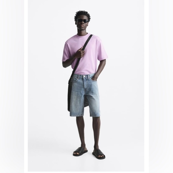 Zara Other - RIB COLLAR T-SHIRT PURPLE. SIZE XL